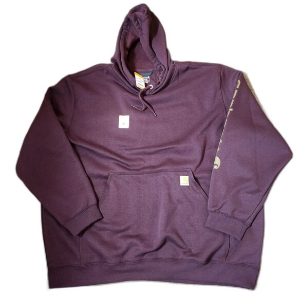 Carhartt Men’s Hoodie – 3XL | Loose Fit | Logo Sleeve | Port (Maroon) | NWT - Picture 1 of 9